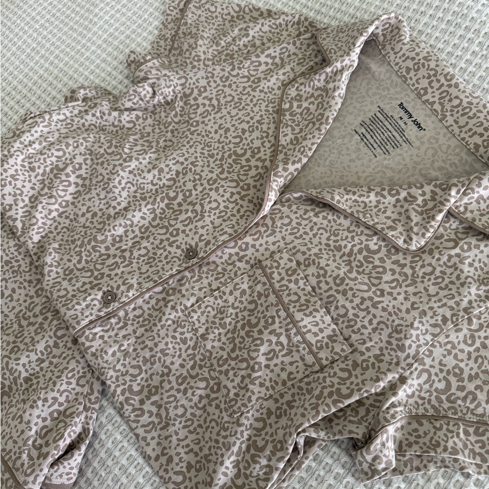 Tommy John Animal Print Pajama Set - Cream and Brown - Picture 3 of 3